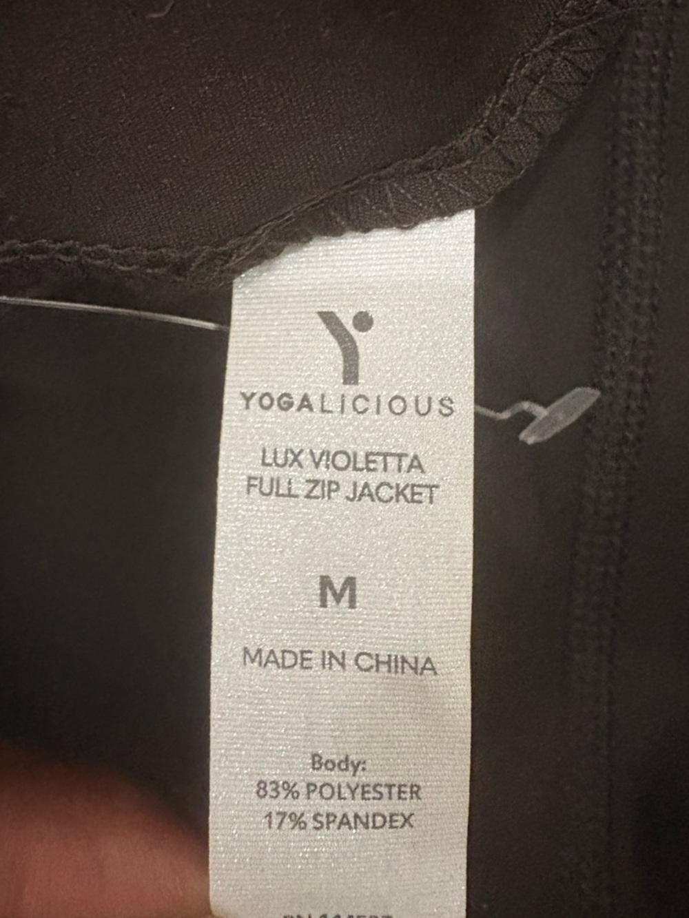 NWT Yogalicious Lux Violetta Full Zip Jacket Brown Peplum Activewear Medium - Picture 4 of 4
